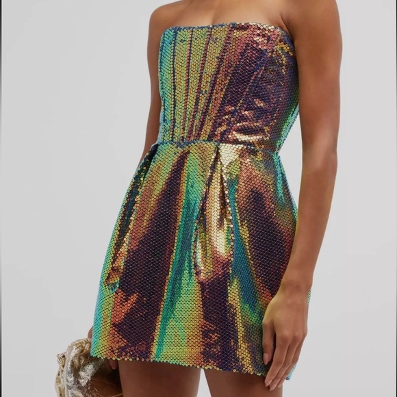 NWT Bronx & Banco Maraya Sequin Corset Mini Dress - Picture 1 of 15